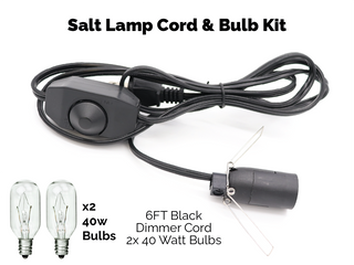 UL Listed Lamp Cord w/ Dimmer Switch 6FT Black Cord w/ 2x 40W Bulbs Kit