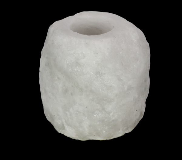 Natural White Salt Candle Holder Medium (1.8 - 2.5 kg) (4-5 lb) 5"