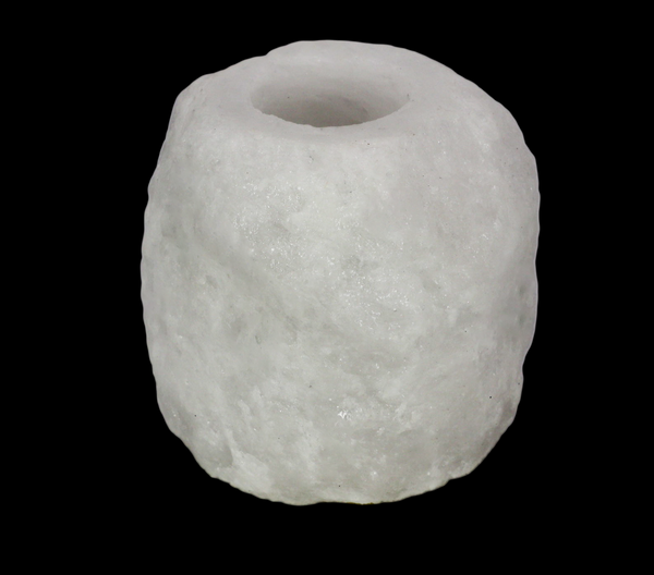 Cylinder White Salt Candle Holder Himalayan Secrets