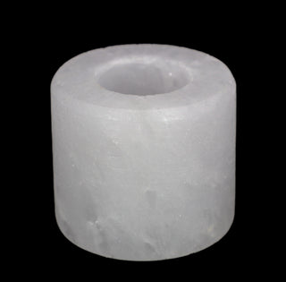 Cylinder Shape White Salt Candle Holder 3.5"