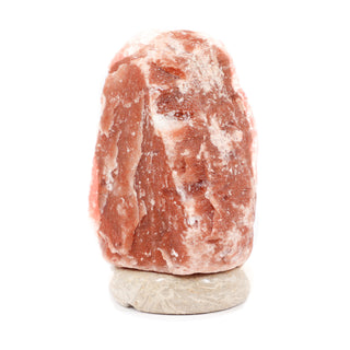 Natural Dark Red Salt Lamp (6-8 lb) (2.5-3 KG) (7-8") w/ Tavera Base