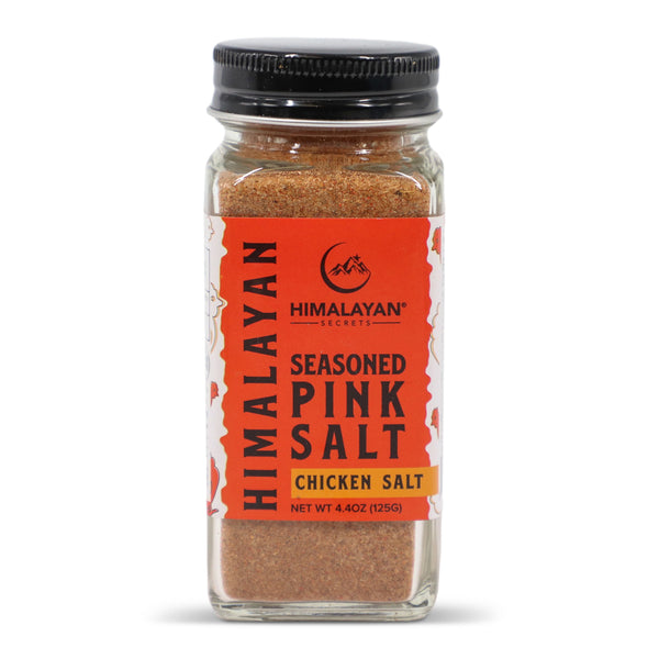 4.4 oz French Glass Himalayan Seasoned Pink Salt Shaker - Chicken Salt
