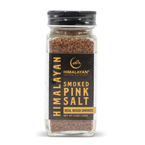 4.4 oz French Glass Himalayan Smoked Pink Salt Shaker - Real Wood Smoked