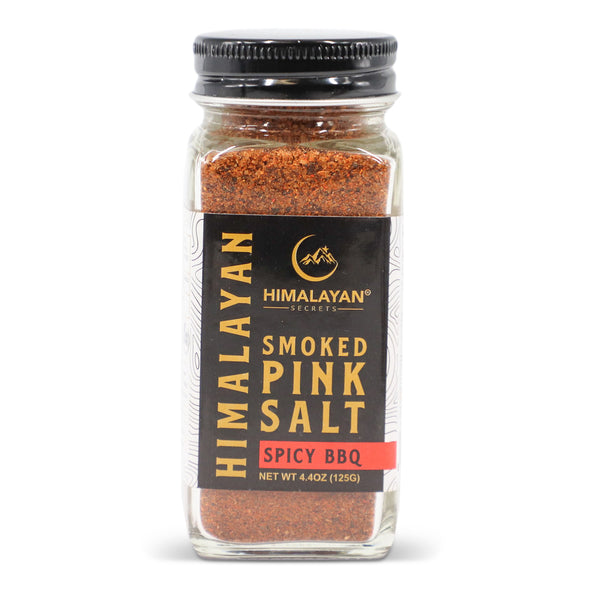 4.4 oz French Glass Himalayan Smoked Pink Salt Shaker - Spicy BBQ