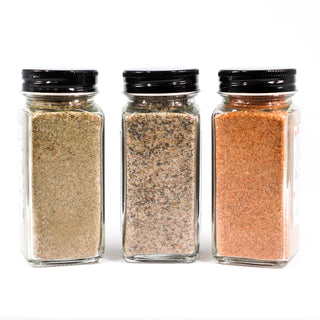 Gourmet Seasoned Himalayan Salt Shaker Set of 3 - Chicken Salt, Lemon Pepper, Tomato Basil