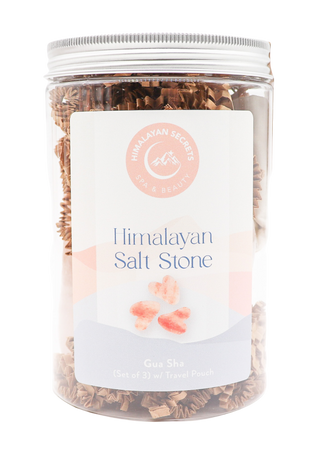 Gua Sha Salt Stone - Set of 3 in a Jar w/ Cotton Bag