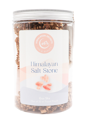 Gua Sha Salt Stone - Set of 3 in a Jar w/ Cotton Bag