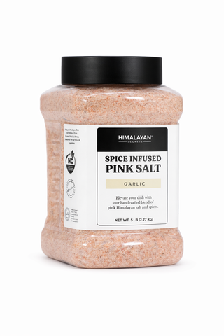 Seasoned Himalayan Salt Fine Grain - Garlic - 5LB Jar