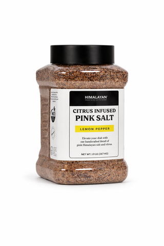 Seasoned Himalayan Salt Fine Grain - Lemon Pepper - 5LB Jar