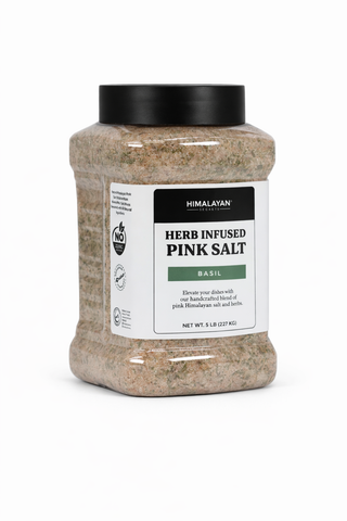 Seasoned Himalayan Salt Fine Grain - Basil - 5LB Jar