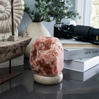 Natural Dark Red Salt Lamp (3-5 lb) (1.5-2.25 KG) (6-7") w/ Tavera Base