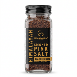 4.4 oz French Glass Himalayan Smoked Pink Salt Shaker - Real Wood Smoked