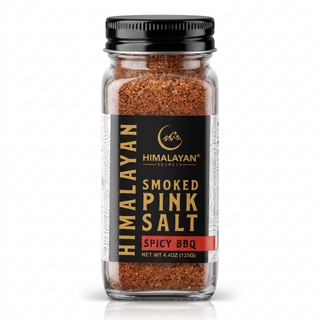 4.4 oz French Glass Himalayan Smoked Pink Salt Shaker - Spicy BBQ