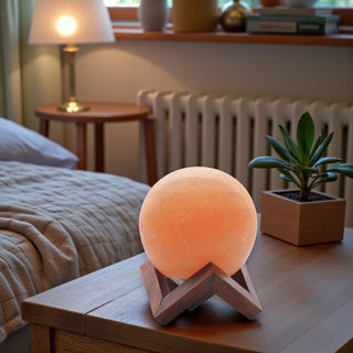6" Pink Himalayan Salt Globe Lamp w/ Infinity Base