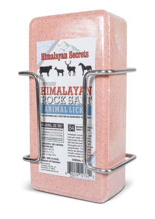 Compressed Himalayan Salt Animal Lick 4.4 lb (Brick) w/ Holder