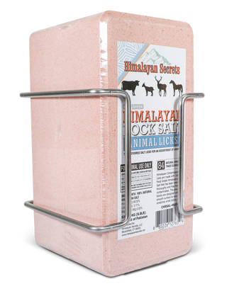 Compressed Himalayan Salt Animal Lick 8.8 lb (Brick) w/ Holder