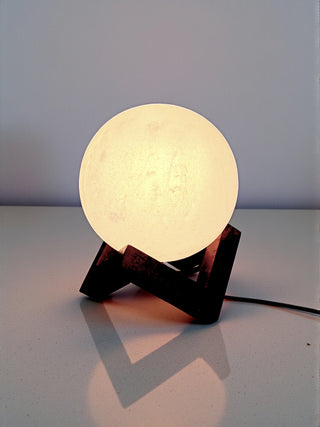 6" White Himalayan Salt Globe Lamp w/ Infinity Base