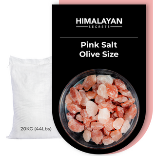 44 LB Himalayan DARK Pink Salt OLIVE SIZE CHUNKS