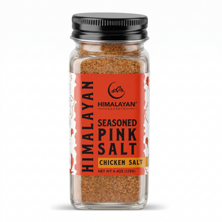 4.4 oz French Glass Himalayan Seasoned Pink Salt Shaker - Chicken Salt