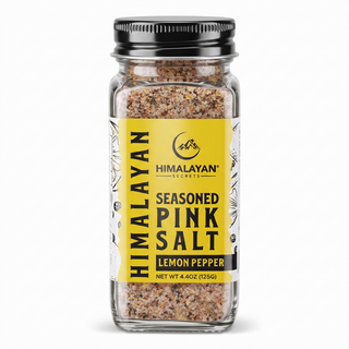 4.4 oz French Glass Himalayan Seasoned Pink Salt Shaker - Lemon Pepper