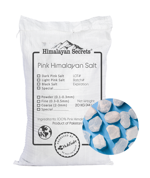 White Himalayan Salt Chunks (60-90g) 44 LB Sack