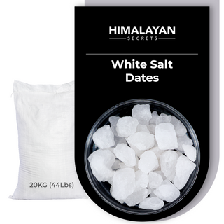44 LB Himalayan WHITE Salt DATE SIZE CHUNKS