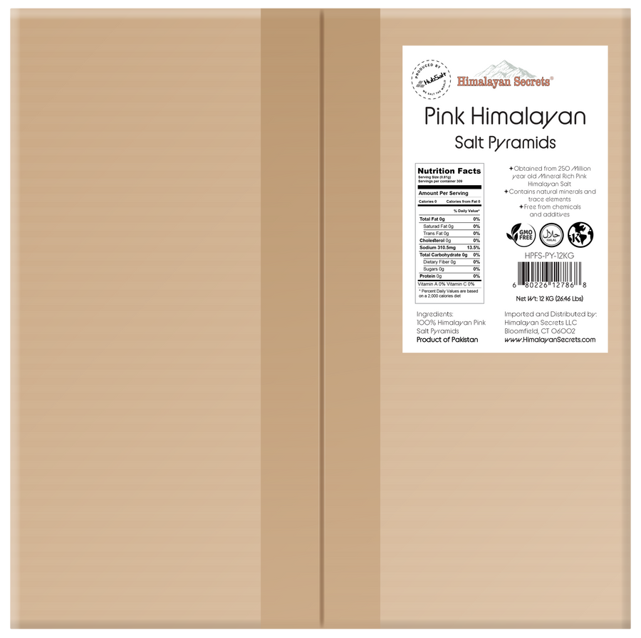 Pink Himalayan Pyramid Flake Salt - Bulk 12 KG (26 LBs)