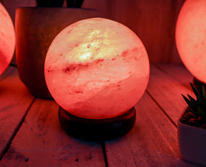 5" Pink Himalayan Salt Globe Shape Lamp 4-5 Lbs