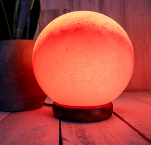7" Pink Himalayan Salt Globe Shape Lamp 9-11 Lbs