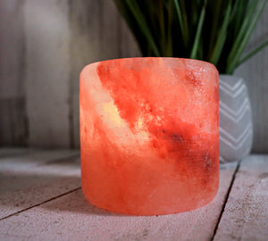 Himalayan Salt Cylinder Shape Tealight Candle Holder 3.5"