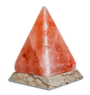 Himalayan Salt Pyramid Shape Lamp w/ Marble Base