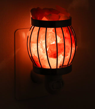 Stainless Steel Basket w/ Salt Rocks- Night Light