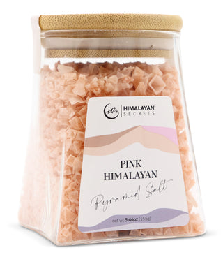 Pink Himalayan Pyramid Flake Salt - 155g Triangle Glass Jar