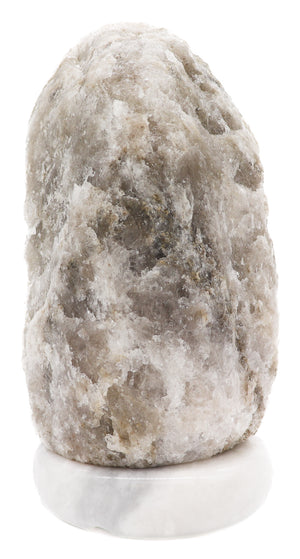 Natural Gray Himalayan Salt Lamp 12-15 Lbs w/ Gray Marble Base